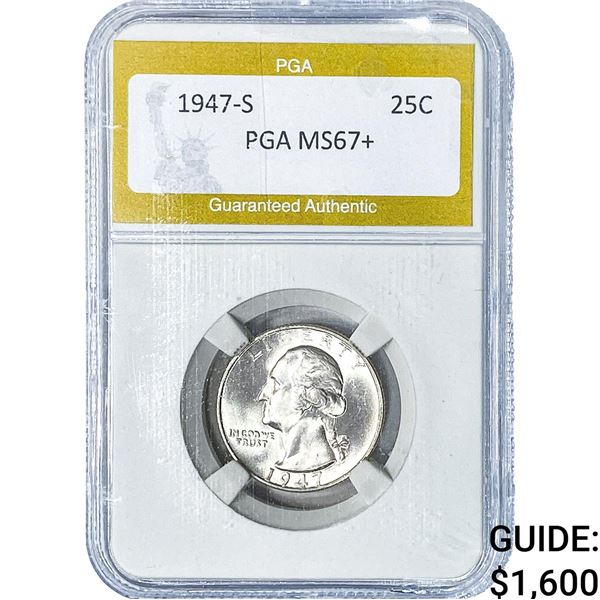 1947-S Washington Silver Quarter PGA MS67+