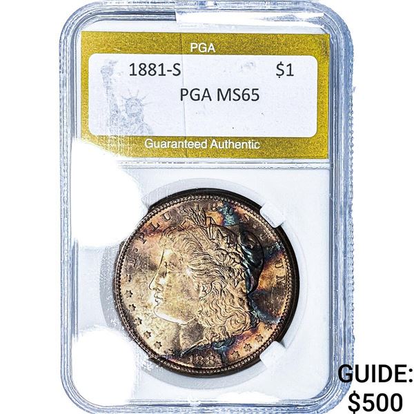 1881-S Morgan Silver Dollar PGA MS65