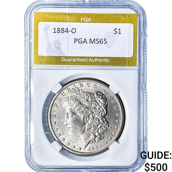 1884-O Morgan Silver Dollar PGA MS65