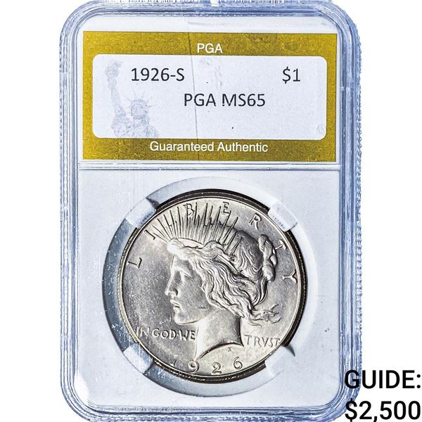 1926-S Silver Peace Dollar PGA MS65
