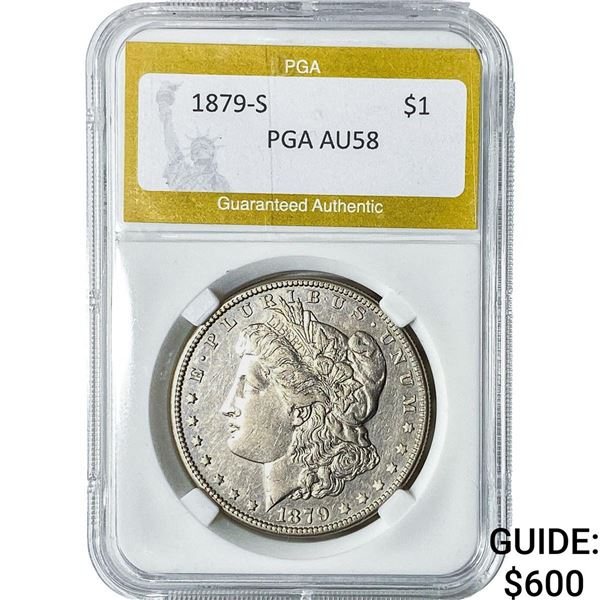 1879-S Morgan Silver Dollar PGA AU58