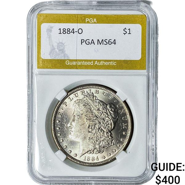 1884-O Morgan Silver Dollar PGA MS64