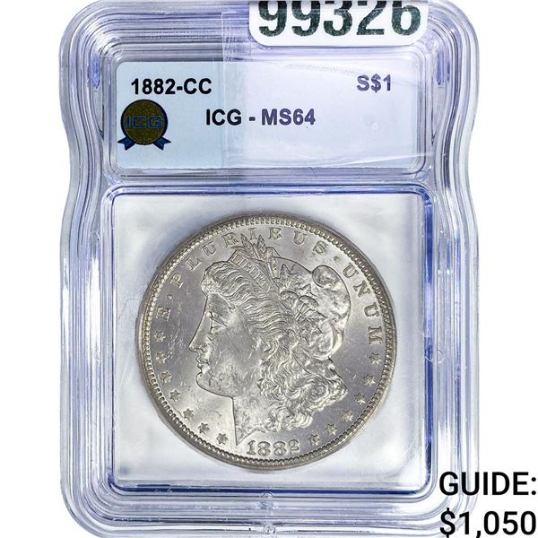 1882-CC Morgan Silver Dollar ICG MS64