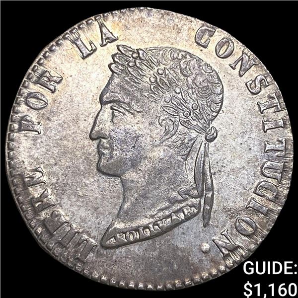1854 PAZ-F Bolivia Silver 4 Soles KM-125
