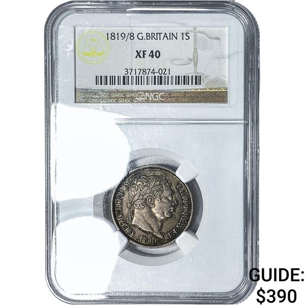 1819/8 Great Britain Silver 1 Shilling NGC XF40