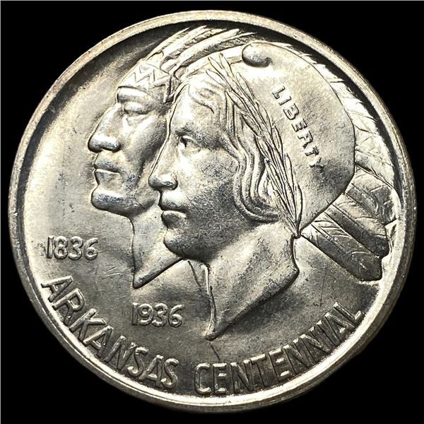 1936-D Arkansas Centennial Silver Half Dollar GEM BU
