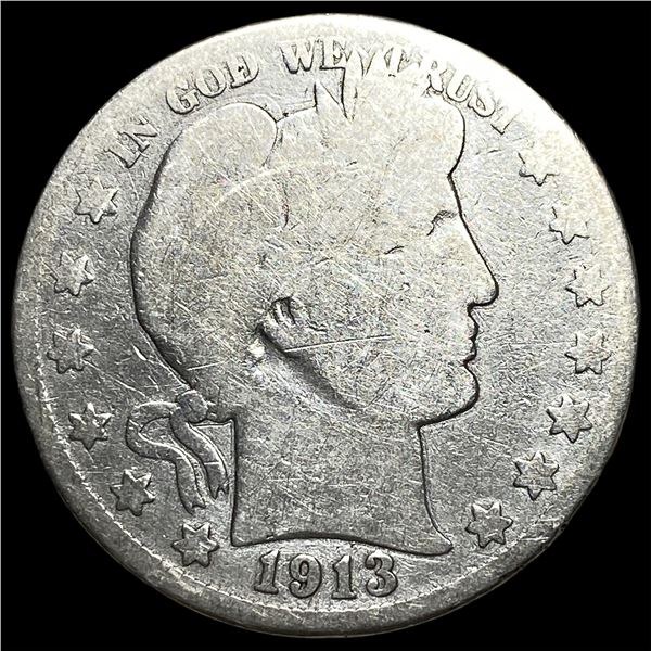 1913-S Silver Barber Half Dollar NICELY  CIRCULATED