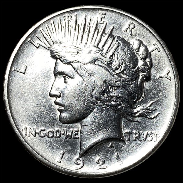1921 Silver High Relief Peace Dollar CHOICE AU