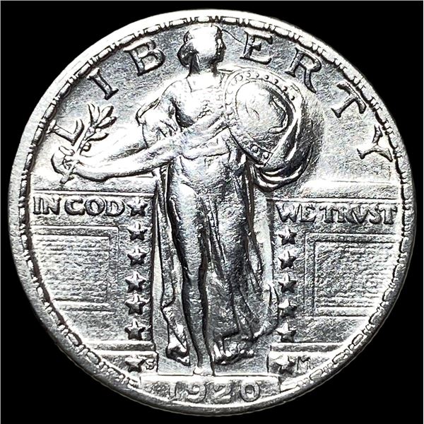 1920-S Silver Standing Liberty Quarter CHOICE AU