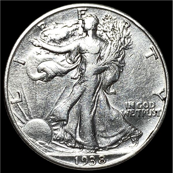 1938-D Silver Half Dollar Walking Liberty  CHOICE AU