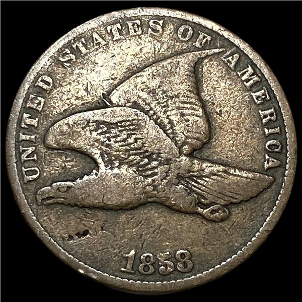 1858 Copper-Nickel Flying Eagle Cent NEARLY  UNCIRCULATED