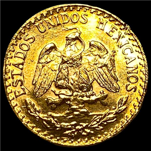 1945 Mexico Gold 2 Pesos GEM BU