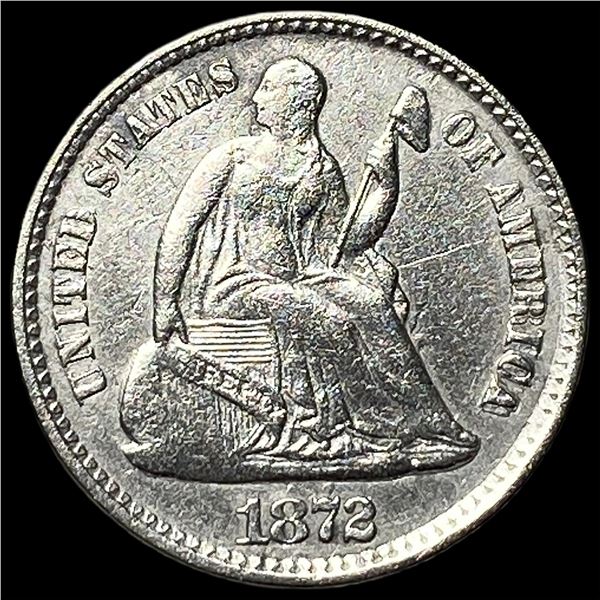 1872 Silver Half Dime CLOSELY UNCIRCULATED