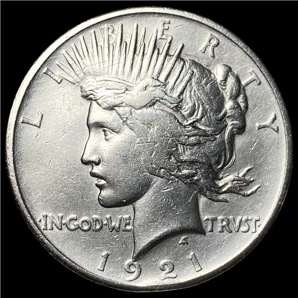 1921 Silver High Relief Peace Dollar CHOICE AU