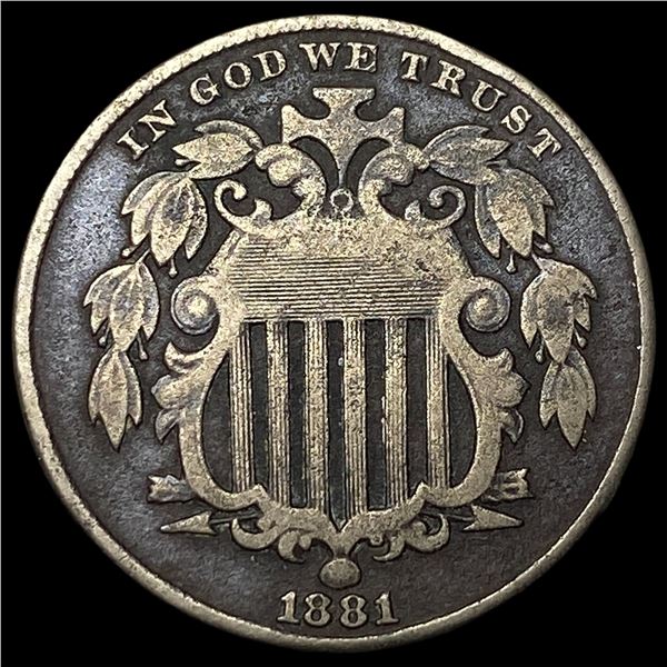 1881 Shield Nickel NEARLY UNCIRCULATED