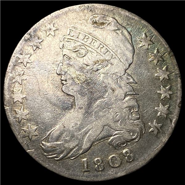 1808 Silver Capped Bust Half Dollar LIGHTLY CIRCULATED