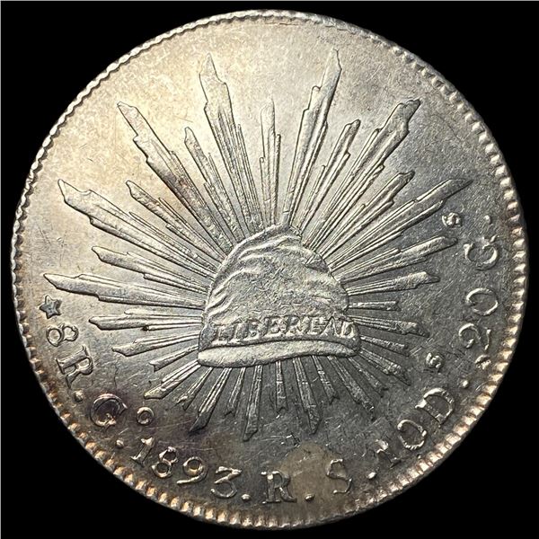 1893 Mo-M Mexico Silver 8 Reales UNCIRCULATED