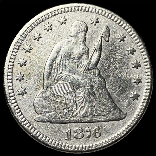 1876 Silver Seated Liberty Quarter CHOICE AU