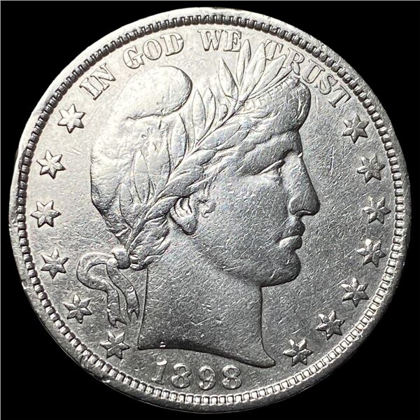 1898 Silver Barber Half Dollar CLOSELY  UNCIRCULATED
