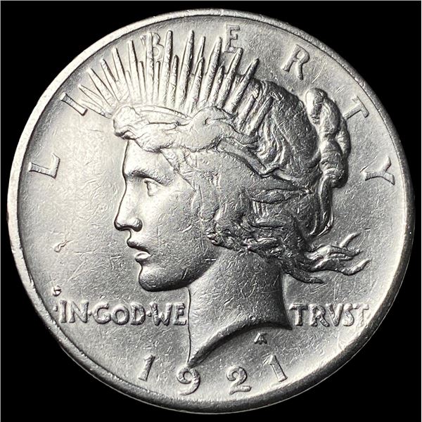 1921 Silver High Relief Peace Dollar CHOICE AU
