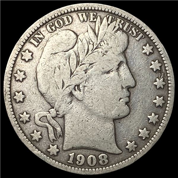 1908-S Silver Barber Half Dollar NEARLY  UNCIRCULATED