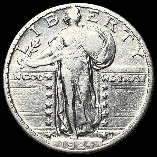 1924-D Silver Standing Liberty Quarter CHOICE AU