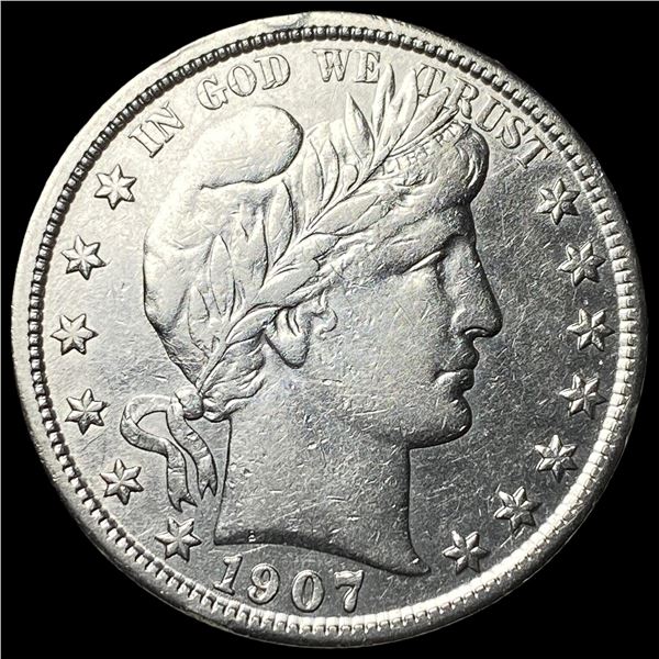 1907-S Silver Barber Half Dollar CHOICE AU