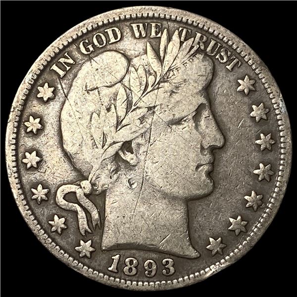 1893-O Silver Barber Half Dollar LIGHTLY  CIRCULATED