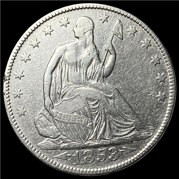 1853 Arrows & Rays Silver Seated Liberty Half Dollar UNCIRCULATED