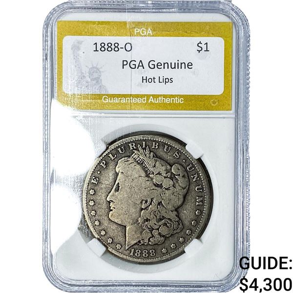 1888-O Morgan Silver Dollar PGA Genuine Hot Lips