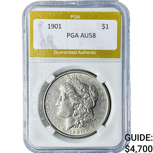1901 Morgan Silver Dollar PGA AU58