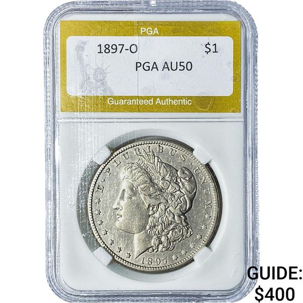 1897-O Morgan Silver Dollar PGA AU50
