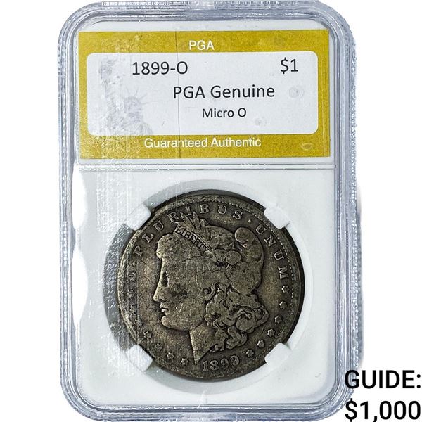 1899-O Morgan Silver Dollar PGA Genuine Micro O