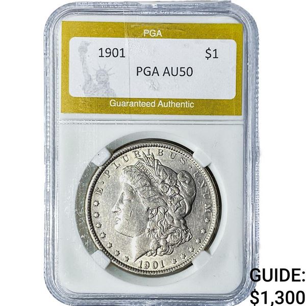 1901 Morgan Silver Dollar PGA AU50