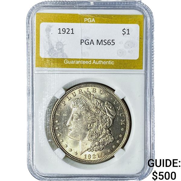 1921 Morgan Silver Dollar PGA MS65