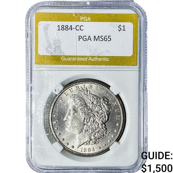 1884-CC Morgan Silver Dollar PGA MS65