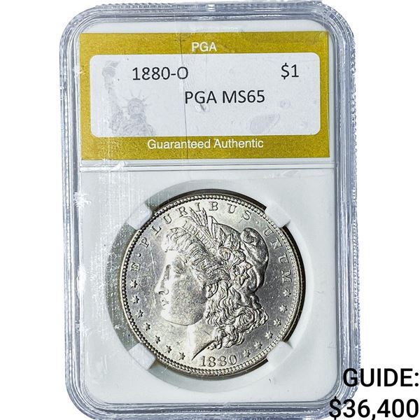 1880-O Morgan Silver Dollar PGA MS65