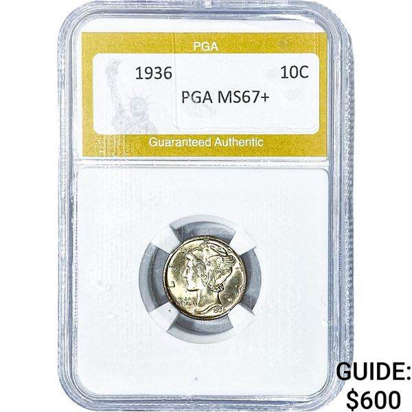 1936 Mercury Silver Dime PGA MS67+