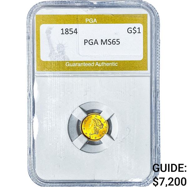 1854 Rare Gold Dollar PGA MS65