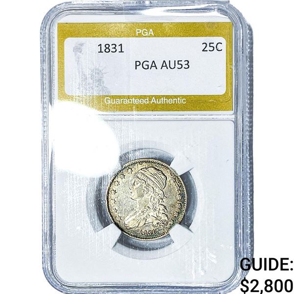 1831 Capped Bust Quarter PGA AU53