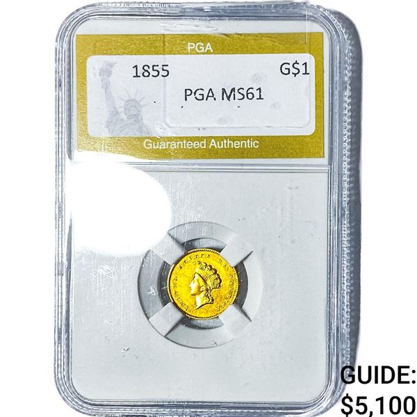 1855 Rare Gold Dollar PGA MS61