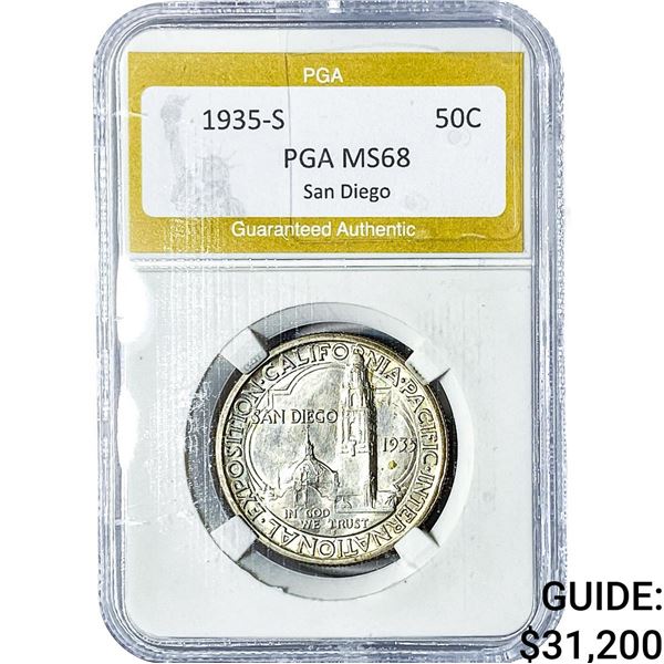 1935-S San Diego Half Dollar PGA MS68