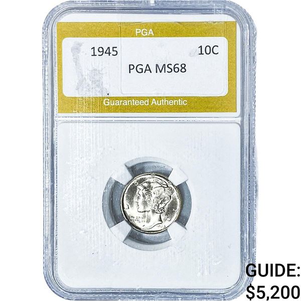 1945 Mercury Silver Dime PGA MS68