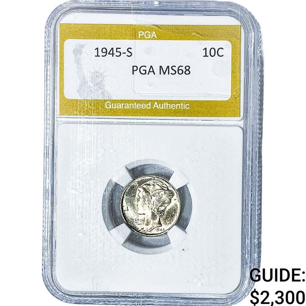 1945-S Mercury Silver Dime PGA MS68
