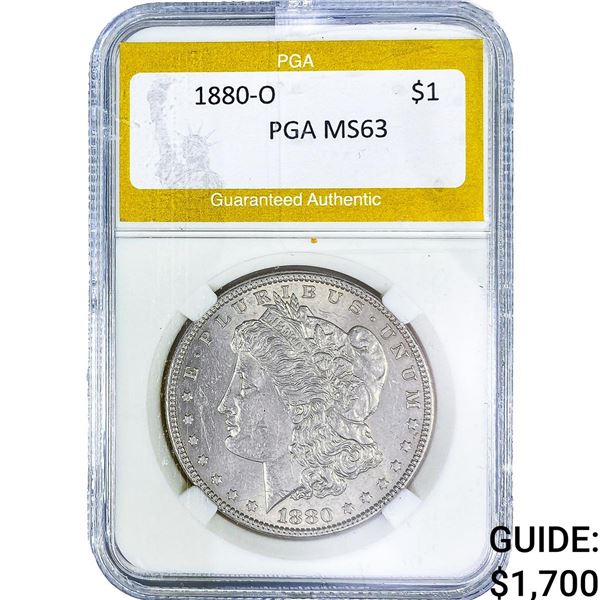 1880-O Morgan Silver Dollar PGA MS63