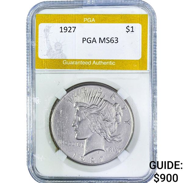 1927 Silver Peace Dollar PGA MS63