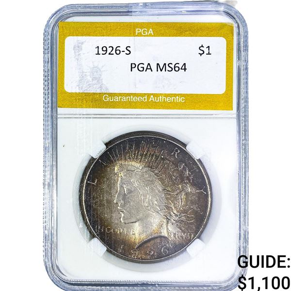1926-S Silver Peace Dollar PGA MS64