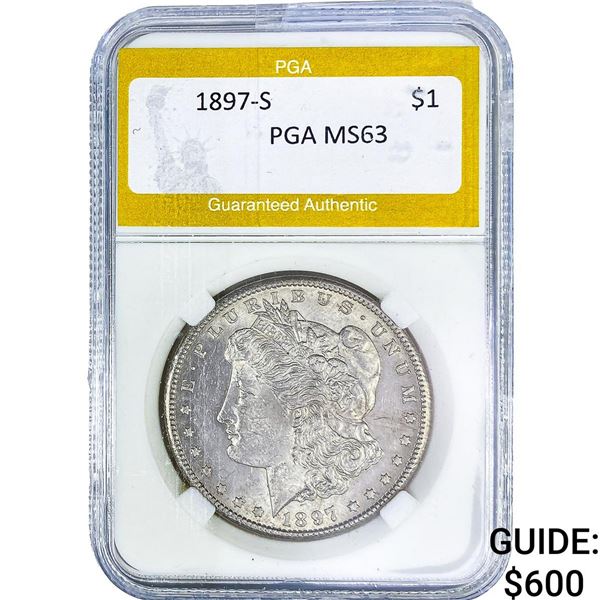 1897-S Morgan Silver Dollar PGA MS63