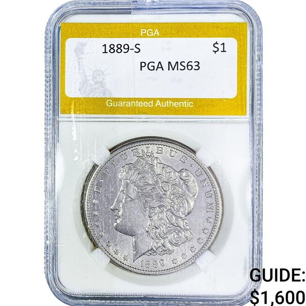 1889-S Morgan Silver Dollar PGA MS63