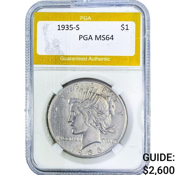 1935-S Silver Peace Dollar PGA MS64